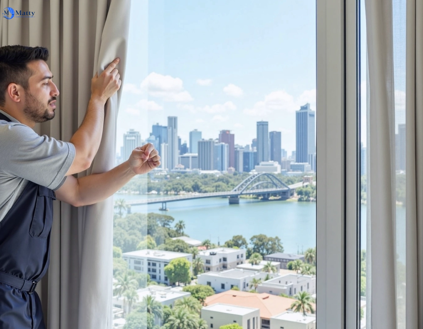 Professional curtain steam cleaning service gymea-bay-nsw QLD by Matty Curtain Cleaning