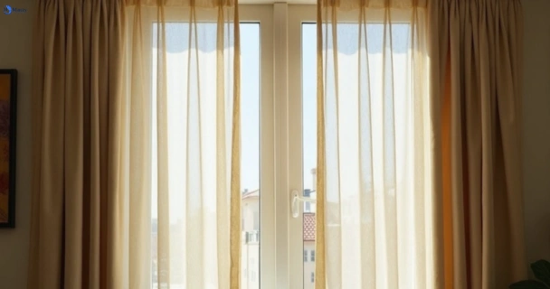 Dull dusty drapes in gymea-bay-nsw before professional cleaning